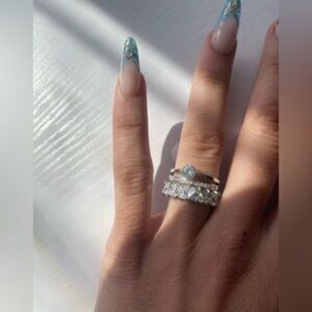 Engagement Wedding Silver Rings size 6,7, 8